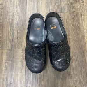Dansko XP 2.0 Clogs Black Tooled Leather w/ Holographic‎ Sparkles Check Photos